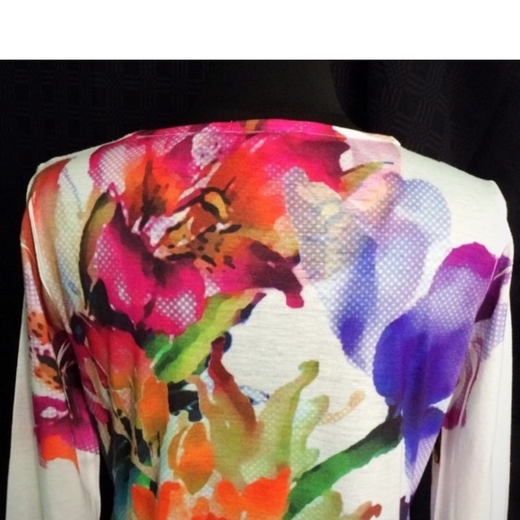 COLDWATER CREEK BRIGHT FLORAL SHIRT SZ MEDIUM - Picture 6 of 6